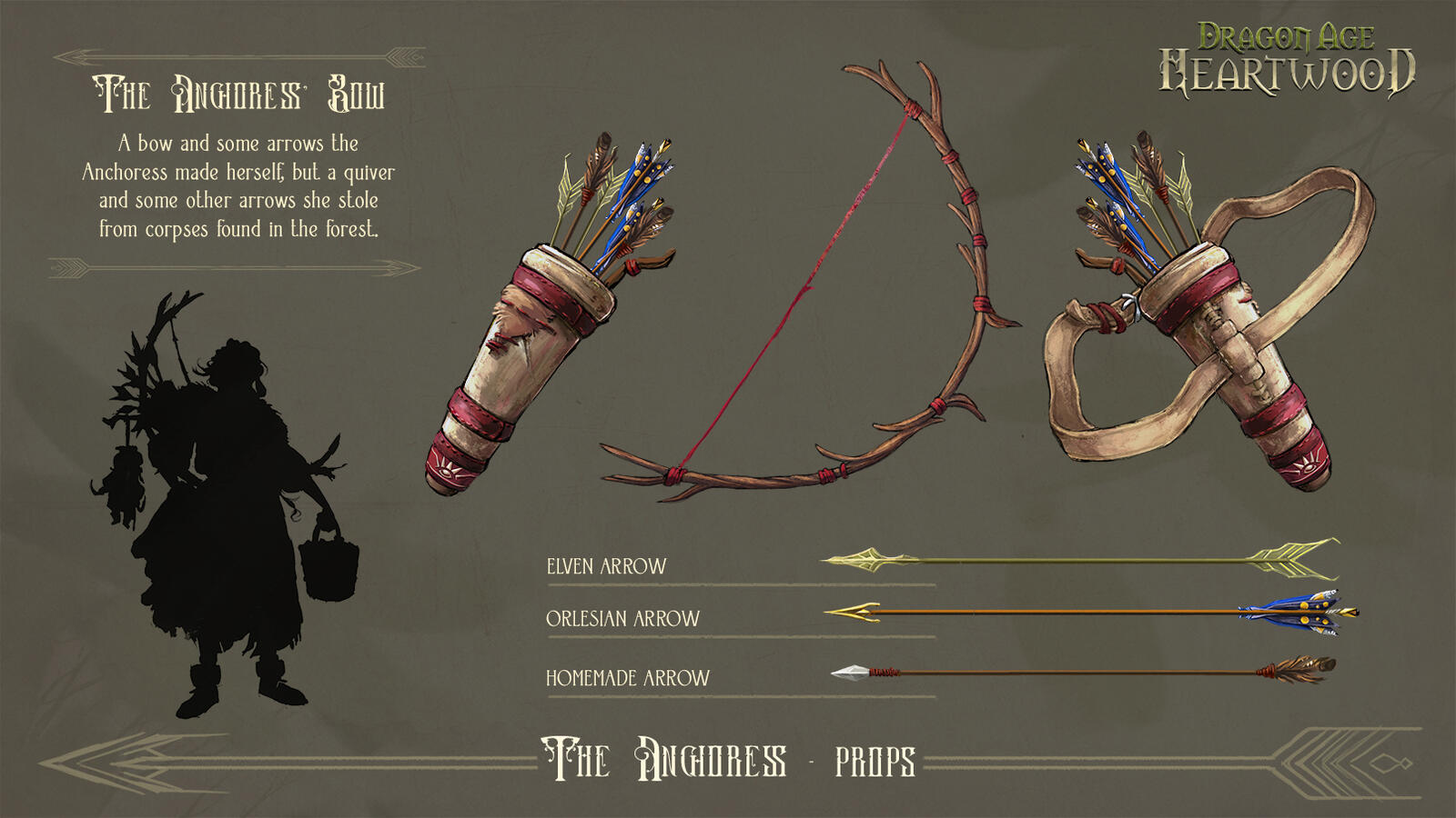 The Anchoress' bow, arrows and quiver