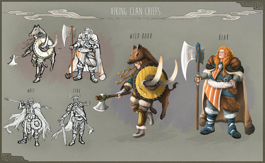Character Designs : Viking Clan Chiefs
