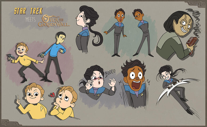 Star Trek in the style of Over the Garden Wall