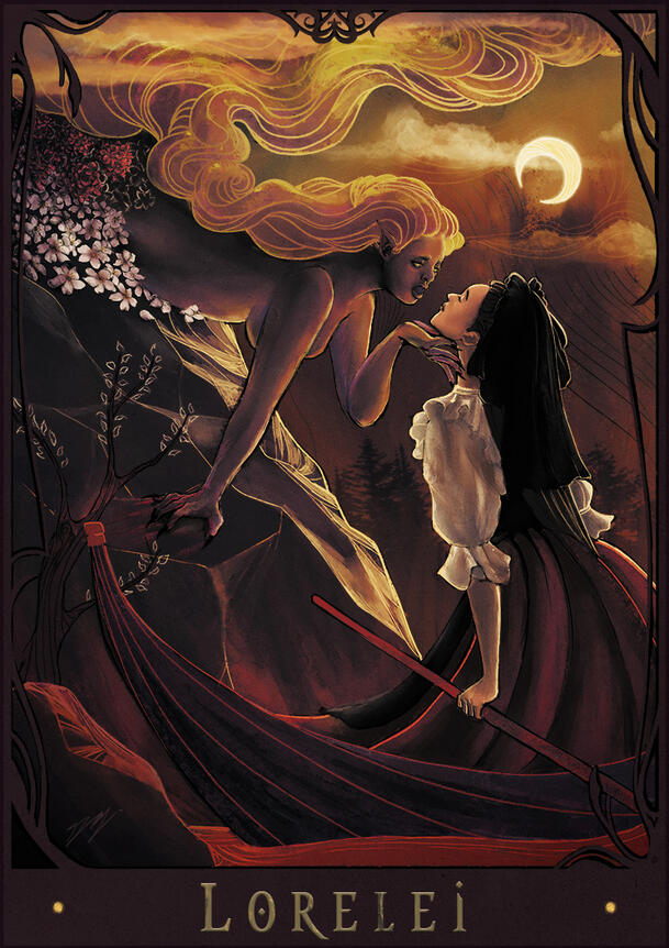 Illustration of the legendary Lorelei